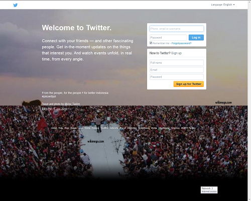 Twitter-a popular online social network, twitter home page, screenshot of twitter.com